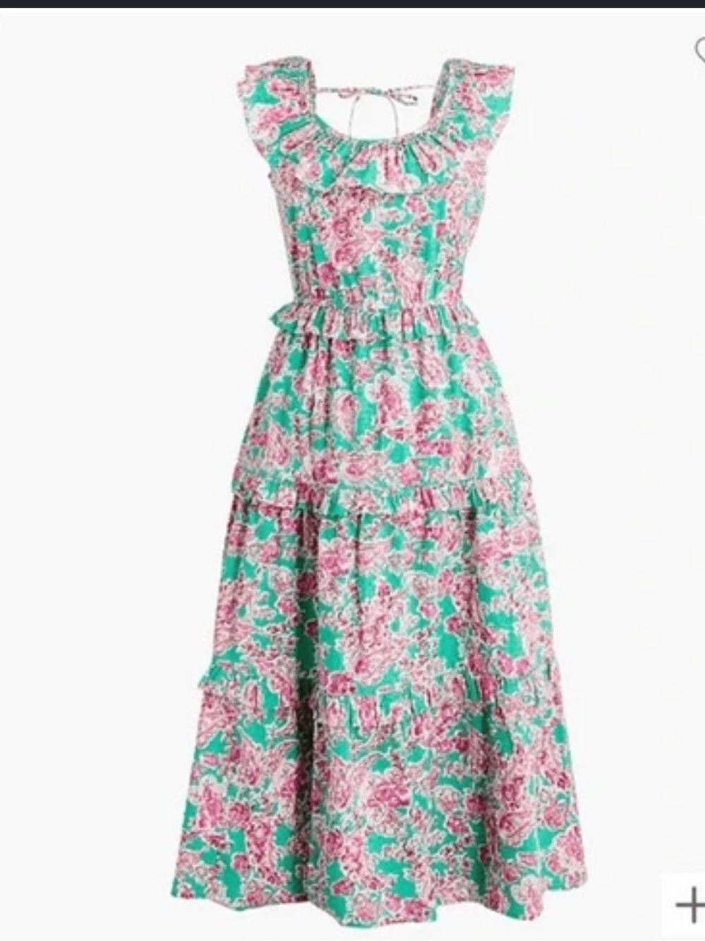 J. Crew Pink and Teal Floral Midi dress